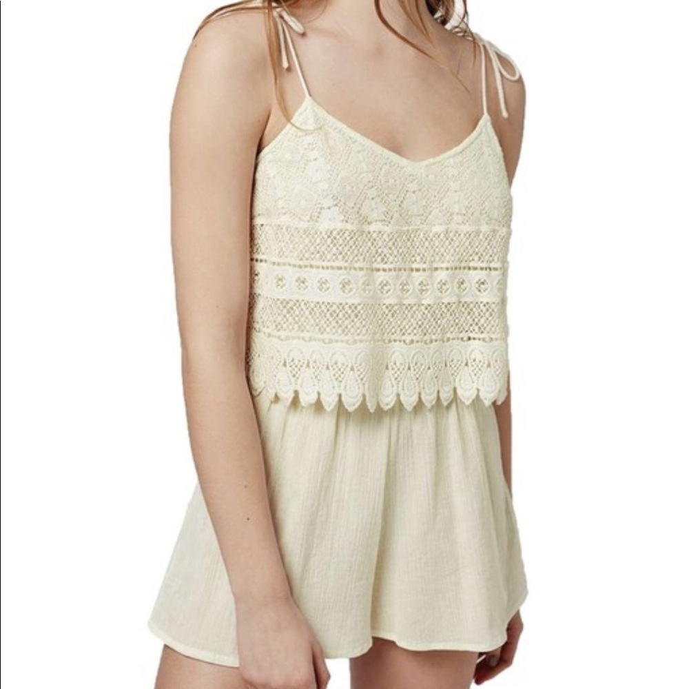 Topshop crochet layer romper